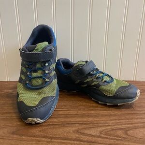 Merrell Nova 2 Trail Runner Sneaker Hook & Loop Blue Green Youth 3